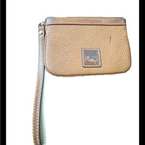 Vintage Dooney & Bourke Camel Pebbled Leather Wristlet